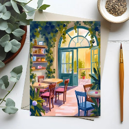 Tuincafé | Botanische Aquarelschildering Briefkaart