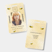 Tuincentrum medewerker foto hommels geel badge (Voor- en achterkant)