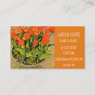 Tuincentrum moderne kleurrijke tulpen visitekaartje
