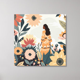 Tuincontemplatie Canvas Afdruk