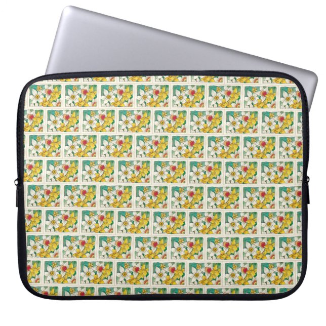 Tuindaffodils hoesje laptop sleeve (Voorkant)
