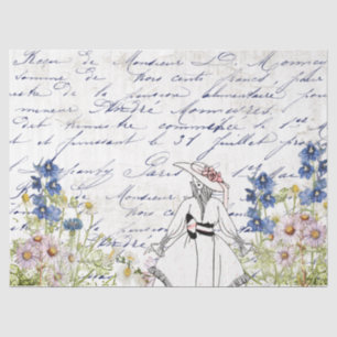 tuindame Franse decoupage Tissuepapier