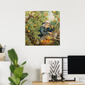 Tuindame fruit en glimlach poster (Thuiskantoor)