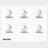 tuinders doen het met een schoffel 2 ronde sticker (Vel)