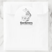 tuinders doen het met een schoffel 2 ronde sticker (Tas)