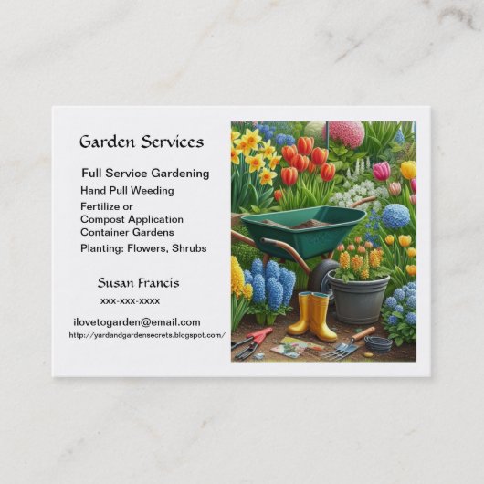 Tuindiensten / Master Gardener Visitekaartje (Voorkant)