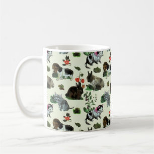 Tuindieren Rabbit Cat Dog Flowers Koffiemok