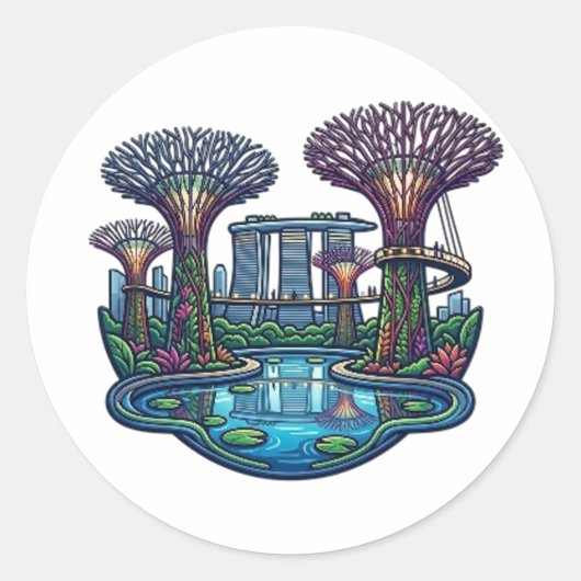 TUINEN AAN DE BAAI RONDE STICKER (Voorkant)
