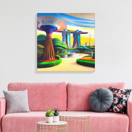 Tuinen bij de baai - Canvas Print (Insitu (Woonkamer))