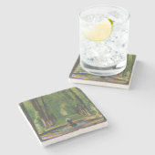 Tuinen bij het Paleis van Versailles (Frankrijk) Stenen Onderzetter (Zijkant)