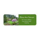 Tuinen in de lente, mooie natuur etiket (Voorkant)