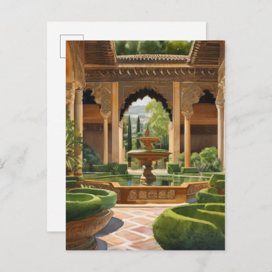 Tuinen van Alhambra Spanje Briefkaart (Voorkant / Achterkant)