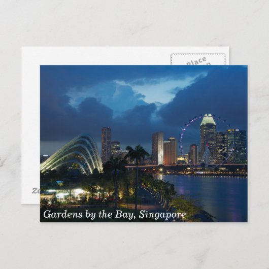 Tuinen van de baai en de Singapore Flyer Briefkaart (Voorkant / Achterkant)