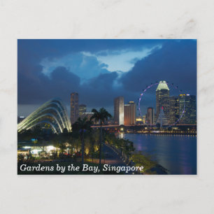 Tuinen van de baai en de Singapore Flyer Briefkaart