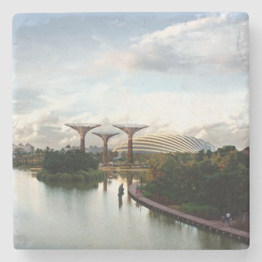 Tuinen van de baai - Singapore Stone Onderzetter (Voorkant)
