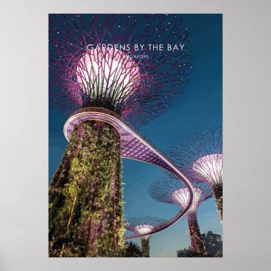 Tuinen van de baai, Singapore Travel Artwork Poster (Voorkant)
