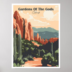 Tuinen van de Goden Colorado Reisillustratie Poster