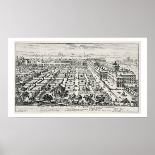 Tuinen van de Quirinale uit de "Li Giardini di Rom Poster (Voorkant)