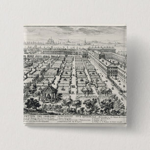 Tuinen van de Quirinale uit de "Li Giardini di Rom Vierkante Button 5,1 Cm