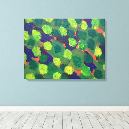 Tuinen van Greenery Abstract Art Print (Insitu (Houten vloer))