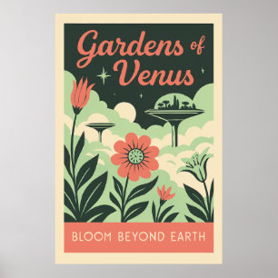 Tuinen van Venus - Retro Space Botanical Poster