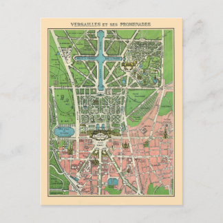 Tuinen van Versailles, herstelde Vintage 1920 Briefkaart