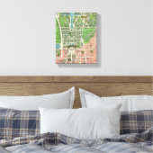 Tuinen van Versailles, herstelde Vintage 1920 Canvas Afdruk (Insitu (Slaapkamer))