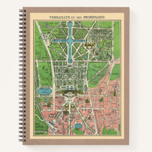 Tuinen van Versailles, herstelde Vintage 1920 Notitieboek