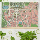 Tuinen van Versailles, herstelde Vintage 1920 Theedoek (Gevouwen)