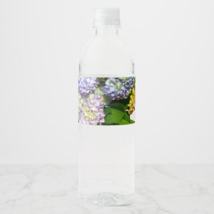 Tuinen voor brandkranen, roze, blauw, paarse bloem waterfles etiket