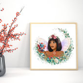 Tuinfee en Baby Dragon Square Poster