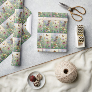 Tuinfee met vlinders cadeaupapier
