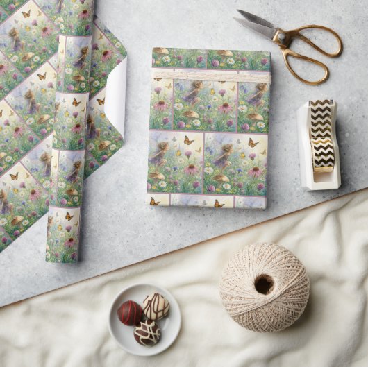 Tuinfee met vlinders cadeaupapier (Crafts)