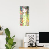 Tuinfee Vrouw Abstract Pop Art Poster (Thuiskantoor)