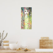 Tuinfee Vrouw Abstract Pop Art Poster (Keuken)