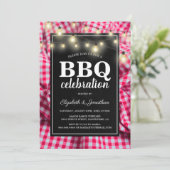 Tuinfeest Barbecue | Rustieke Rood Geruite BBQ Kaart (Staand voorkant)