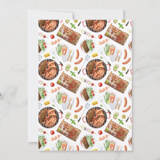 Tuinfeest BBQ Barbecue Verjaardagsfeest Kaart (Achterkant)