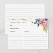 Tuinfeest, Bloemen en Lichten Recept Kaart (Voorkant / Achterkant)