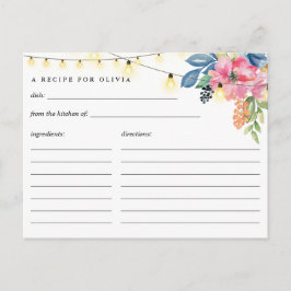 Tuinfeest, Bloemen en Lichten Recept Kaart