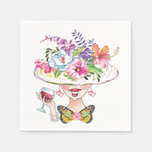 tuinfeest Dame & vlinder Napkin Servet