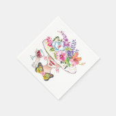 tuinfeest Dame & vlinder Napkin Servet (Hoek)