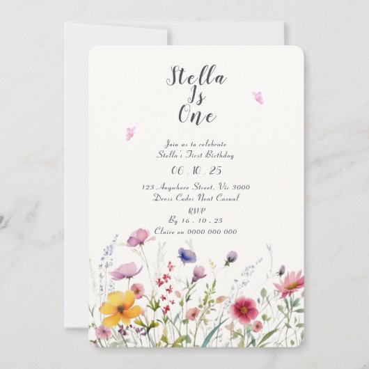 TUINFEEST EERSTE VERJAARDAG UITNODIGING (Voorkant)