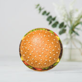 Tuinfeest Gegrilde Cheeseburger Kaart (Staand voorkant)