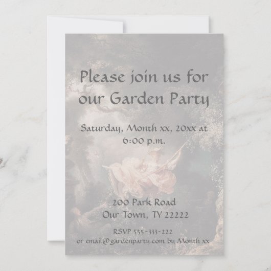 Tuinfeest! Kaart (Achterkant)