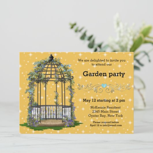 Tuinfeest * Kies uw achtergrondkleur Kaart (Staand voorkant)