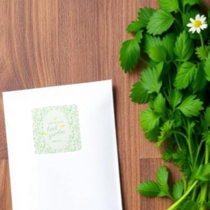 Tuinfeest Kruidtuin Zaad Baby Shower Vierkante Sticker