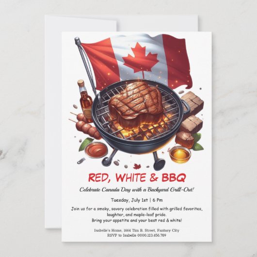 Tuinfeest met BBQ | Canada Dag Kaart (Voorkant)
