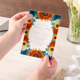 Tuinfeest met bloemmotieven voor eindexamenfeest vellum uitnodigingen
