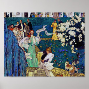 Tuinfeest met Cat, Jessie Willcox Smith Poster