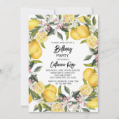 Tuinfeest met citroenen zomer verjaardagsfeestje kaart (Voorkant)